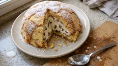 Snowy Italian Zuccotto with Pandoro and Ricotta-Chocolate Cream (No-Bake)
