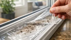 The plastic wrap trick that makes window track cleaning take minutes